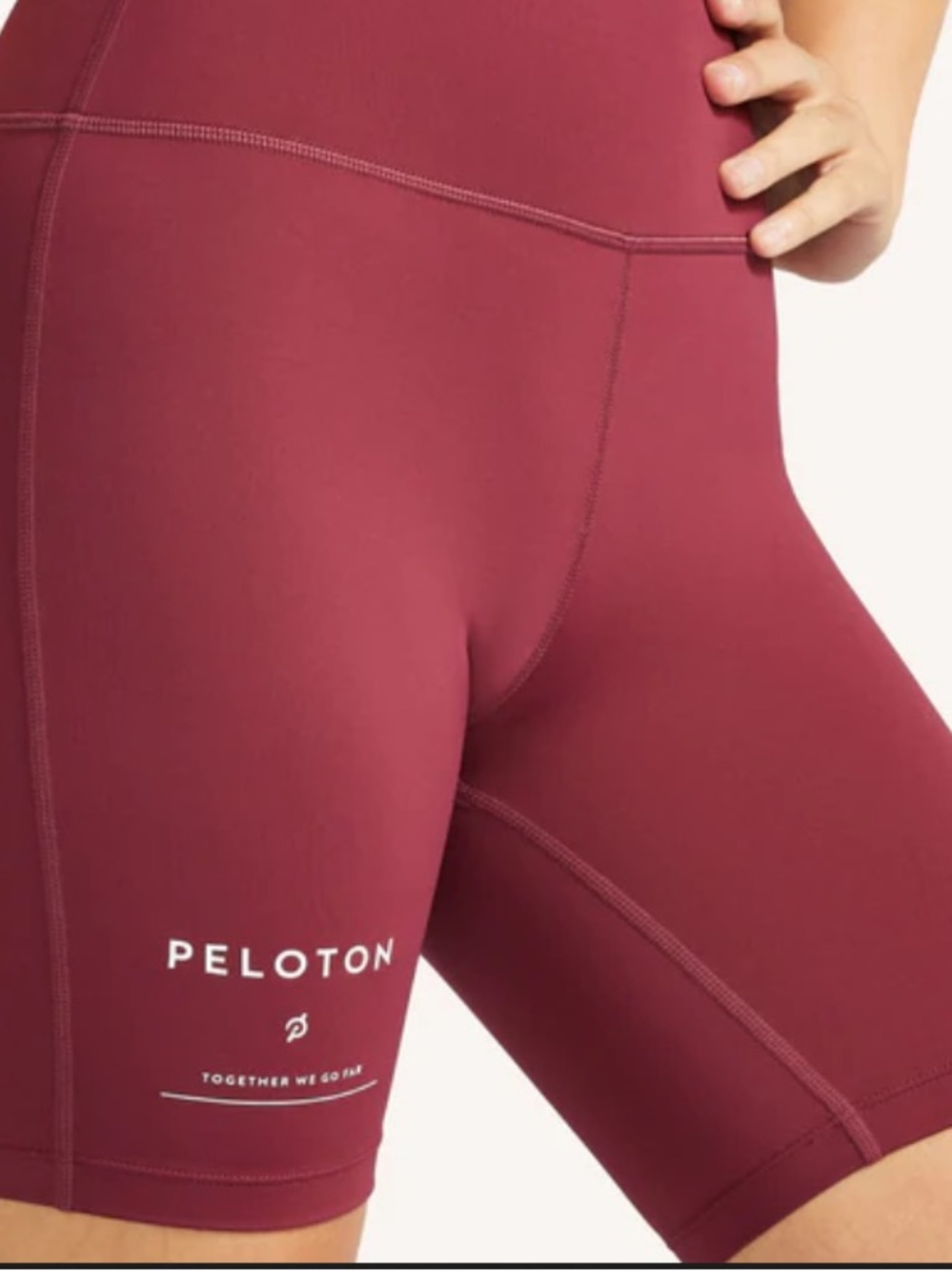 Peloton “Together We Go Far” Biker Shorts | Burgundy/Wine | Size L | EUC